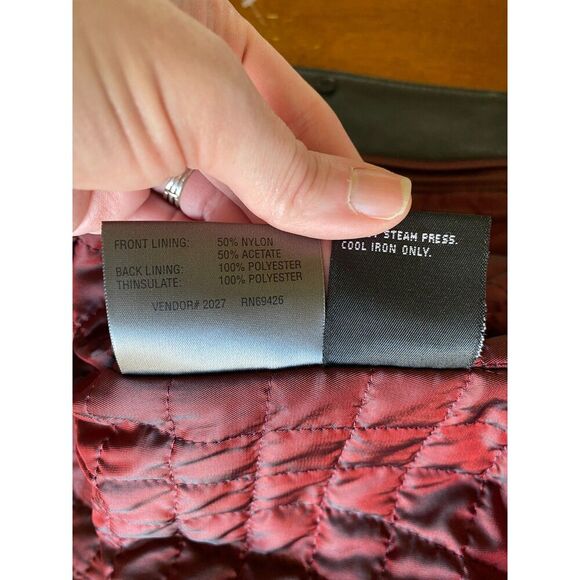 Vintage Wilsons Leather Womens Button Up Leather Jacket Thinsulate Lining M - Picture 5 of 11